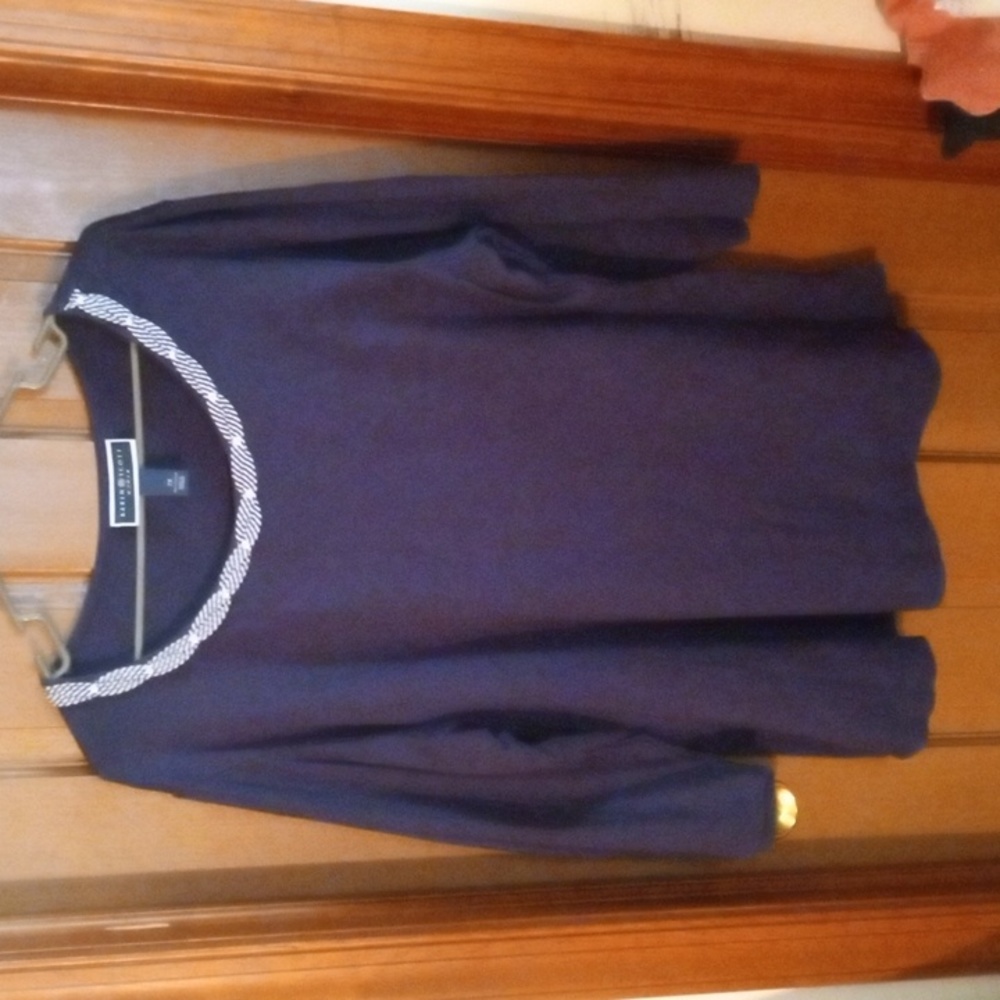 Karen Scott woman 2x top navy blue